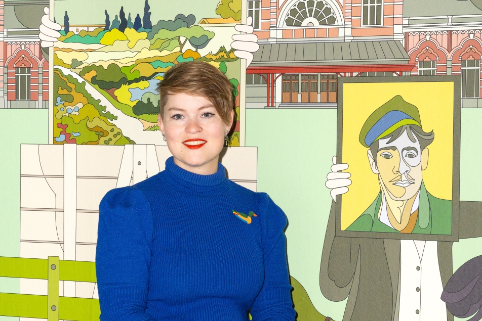 Martje Hiemstra voor kunstmuur